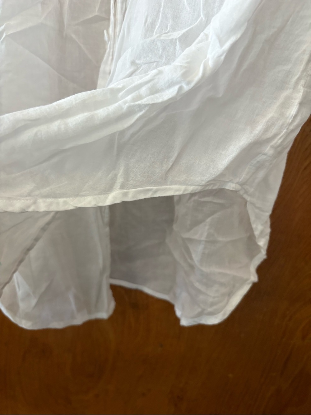 Skin Lightweight sheer White Button-Front Shirt blouse Size 1 Medium - Picture 7 of 10
